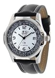 Croix du Sud - 1849222 - Montre Homme - Automatique Analogique - Cadran Blanc - Bracelet Cuir Noir