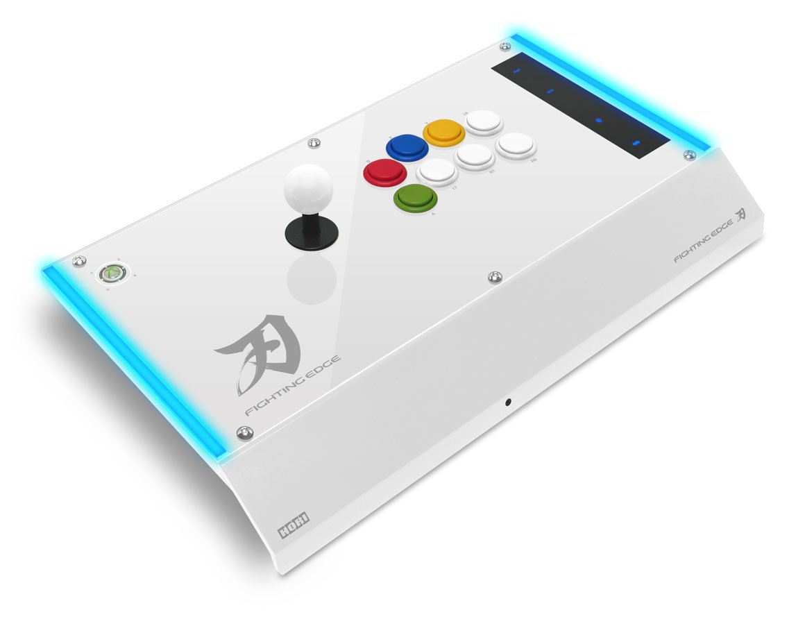 Officially licensed white Hori Fighting Edge arcade stick for Xbox 360