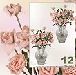 Twelve 20" Dry Look Artificial Rose Silk Flower Sprays Bendable Stems _Coral