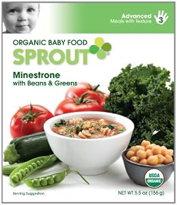 Sprout Organic Baby Food Minestrone with Beans and Greens, Stage-3, 5.5-Ounces Pouches (Pack of 12)