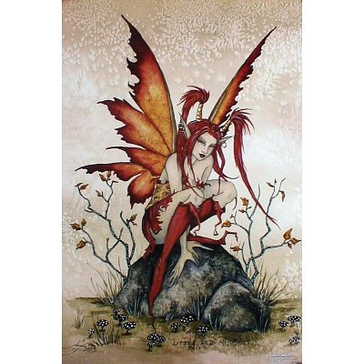 Amy Brown (Little Red Mischief Fairy) Art Poster Print - 24 X 36