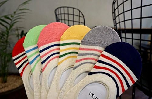Stripey Tip No-show Socks - Women's Socks - 6 Pack