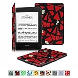 Fintie Amazon NEW-Kindle Paperwhite (2015) と Kindle Paperwhite (第6世代) カバー 最も薄く、最軽量の保護 レザー ケース マグネット機能搭載【Kindle Paperwhite All Generation専用】(花柄x破片)