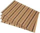 DII Stripe Bamboo Natural/Chocolate Placemat, Set of 4