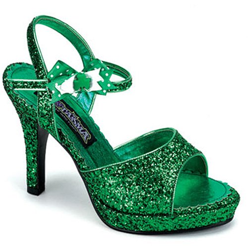 Funtasma By Pleaser Women's Patty-02G Platform Sandal,Green Glitter,12 M US