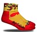 RHINO SOCKS SS series, Muy Caliente, red/yellow, anklet sports cycling biking hiking running socks