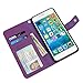 Evecase iPhone 6S Plus Case, Book Style Wallet Folio Leather Case with Credit Card ID Pockets, Stand & Strap for Apple iPhone 6S Plus / 6 Plus 5.5'' Screen Smartphone - Purple
