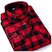 Hanxue Men's Plaid Flannel Long Sleeve Casual Button-Down Shirts
