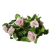 ナチュラリーゼロ　壁掛けに最適バラの造花　3色　インテリア 花 雑貨 おしゃれ かわいい 薔薇 結婚式　飾り付け (ピンク)
