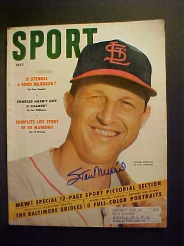 Stan Musial St. Louis Cardinals Autographed July 1954 Sport Magazine