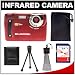Bell & Howell S7 Slim Digital Camera with Infrared Night Vision (Red) with Pouch & 2GB Card + Accessory Kit