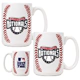 Washington Nationals MLB 2pc Ceramic Gameball Mug Set - Primary Logo