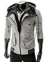 TheLees Manns leger Slim Fit Haube Baumwolle Jacke