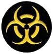 Biohazard Symbol Embroidered Patch Iron-On Danger Symbol Black-on-Yellow Logo