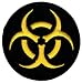 Biohazard Symbol Embroidered Patch Iron-On Danger Symbol Black-on-Yellow Logo