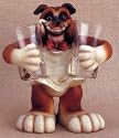 English Bulldog Character Shot Glass Holder Set