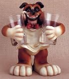 English Bulldog Character Shot Glass Holder Set