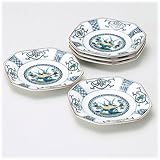 【九谷焼 和皿・洋皿】 青風窯 染付宝紋花鳥 取皿揃 〔キャッシュバックキャンペーン対象商品〕