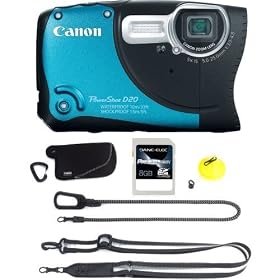 PowerShot D20 Kit with AKT-DC2 Acessory Kit Card & 8GB SD card