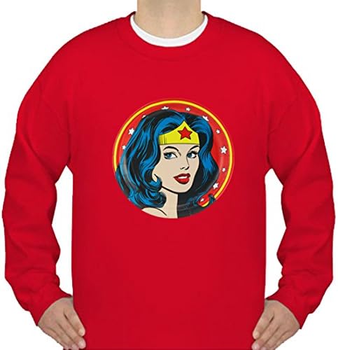 PPooqqer DC Comics Secret Wishes Wonder Woman Gildan Crewneck Sweatshirt S Red