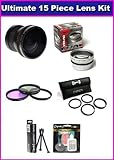 Fuji Finepix Fujifilm FinePix HS10 S9500 S9100 S9000 S6000 S3 S2 S1 Ultimate 15 Piece lens Kit Package Includes 0.20X Super Wide Angle Fisheye lens, 2.2X HD Telephoto Lens, 5PC Pro Macro Lens Set, 3PC UV, PL, FLD Filter Set