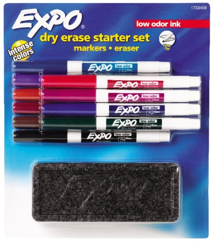 Childrens Toyshop  Toys : Expo Dry Erase Marker and Eraser Set 1733459, Fine Point 10 Pack Assorted Colors