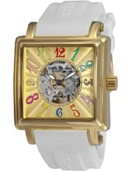Stuhrling Original Womens 149GL.123P31 Vogue Ozzie Sport Automatic Skeleton Gold-Tone Dial Watch Set