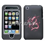 51d5DXWCw3L. SL160  APPLE IPHONE 3G AND 3GS BLACK AND RED FLAMING TRIBAL DRAGON DESIGN RUBBERIZED TEXTURE HARD CASE COVER