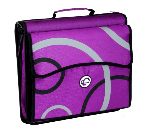 Case-It 2-Inch O-Ring Zipper Binder with Removable Tab File, Purple Print (D-900-PPL-P) (D-900-PPL-P)