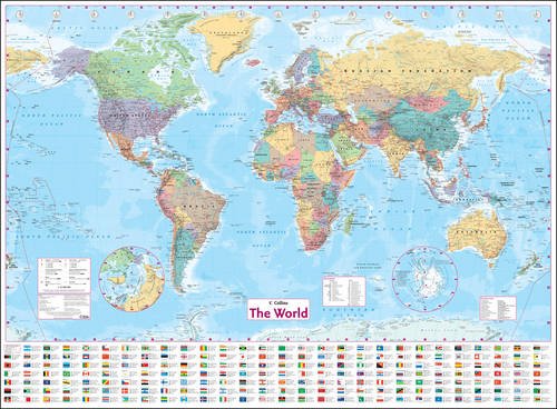 Collins World Wall Laminated Map (Wall Map)
