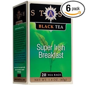 Stash Premium Super Irish Breakfast Black Tea, Tea Bags, 20-Count Boxes (Pack of 6)