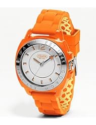 Coach Womens Boyfriend Orange Silicone Watch 14501426