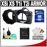 MADE Rubberized Camera Armor (Black) for Canon Rebel XS, XSi, T1i & T2i Dig ....