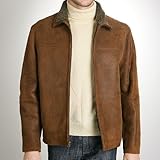 BGSD Men's Distressed Open-Bottom Shearling Jacket - Distressed Brown XX-Large