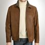 BGSD Men's Distressed Open-Bottom Shearling Jacket - Distressed Brown X-Large