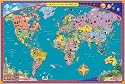 eeBoo Children's Wall World Map w/ Stickers