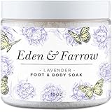 Lavender Foot Soak with Epsom Salt - For Feet and Body - Softens Nails, Soothes Sore, Tired Feet 16oz - Eden & Farrow