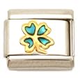 Clover Italian Charm Lucky Enamel Bracelet Jewelry 9mm