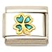 Enamel Four Leaf Clover Italian Charm Stainless Steel 9mm