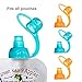 ChooMee SoftSip Food Pouch Tops | 100% Silicone | Orange Aqua | 4 CT