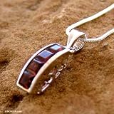 Garnet necklace, 'Crimson Arch' 16.5 L
