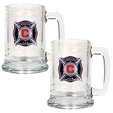 Chicago Fire 2-Piece 15oz Glass Tankard Set  (Primary Team Logo)
