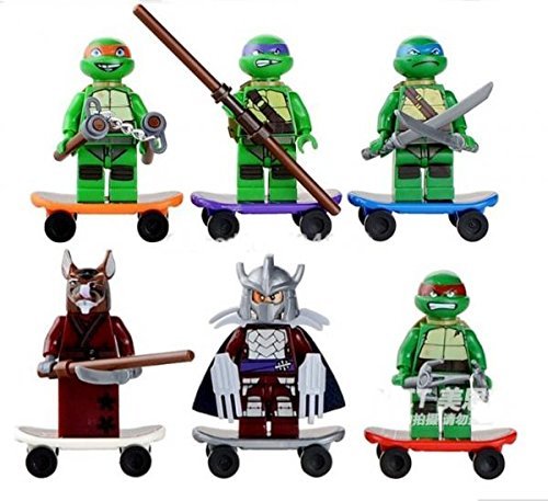 TMNT 6 Pcs Set Teenage Mutant Ninja Turtles Action Mini Figures Building Toy Compatible With Lego