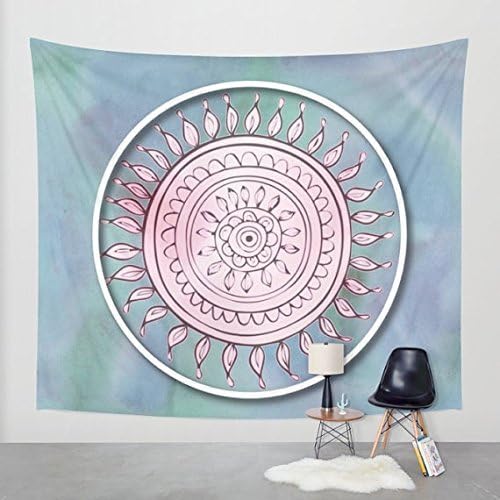 Mandala Tapestry Watercolor Pink And Blue Design Bohemian Art Wall Decor