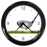 Black Wall Clock of Golf Club for Golf Lover
