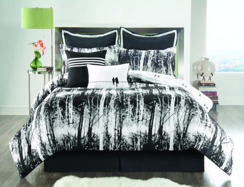 Sunset and Vine Woodland 8-Piece Full Comforter Set, Black/White by Sunset and Vine