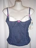 Jezebel Corset Bustier Denim Lace Blue White 34C