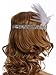 Vijiv Black Beaded Flapper Headband Inspired Great Gatsby 1920s Headpiece Accessories Feather Vintage