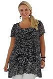 Black Frill Front Polka Dot Chiffon Top