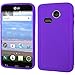 LG Lucky L16C - Purple Flexible TPU Slim Fit Grip Gel Cover Case + Atom LED